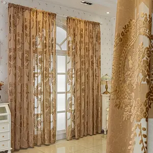 1pc Curtain, Rich Floral Patterns, European-style Thickened Jacquard rod pocket Curtain, Romantic Floral Patterns Curtain For Living Room Balcony Dining Room Home Decoration, Thermal Insulated Curtain