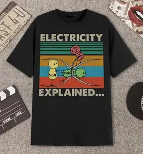 Electricity Explained...Electric Funny Ohm Volt Amp Electrical Retro Vintage T-Shirt