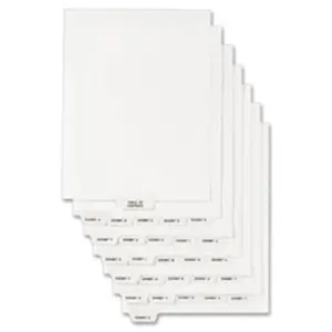 Avery AVE11950 Divider- Exhibit K- Bottom Tab- 8.5 in. x 11 in.- 25-PK- White