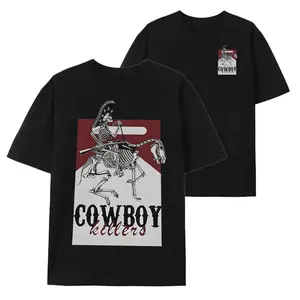 Men's Skeleton Graphic & Letter Print Round Neck Tee, Loose Casual Short Sleeve T-shirt for Daily Wear, Men's Top for All Seasons, Graphic Tees, Western Clothing, Vintage Graphic Tees,  Mens Clothing 25626