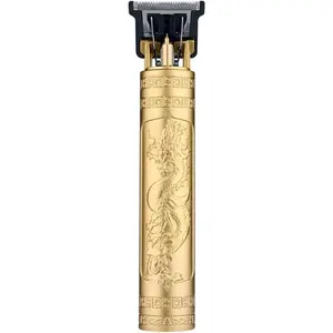 Professional Carved Hall Trimmer for Men - USB Rechargeable Cordless Hair Clipper with Adjustable Combs & Cleaning Brush, Gold Edition Luxury Grooming Kit