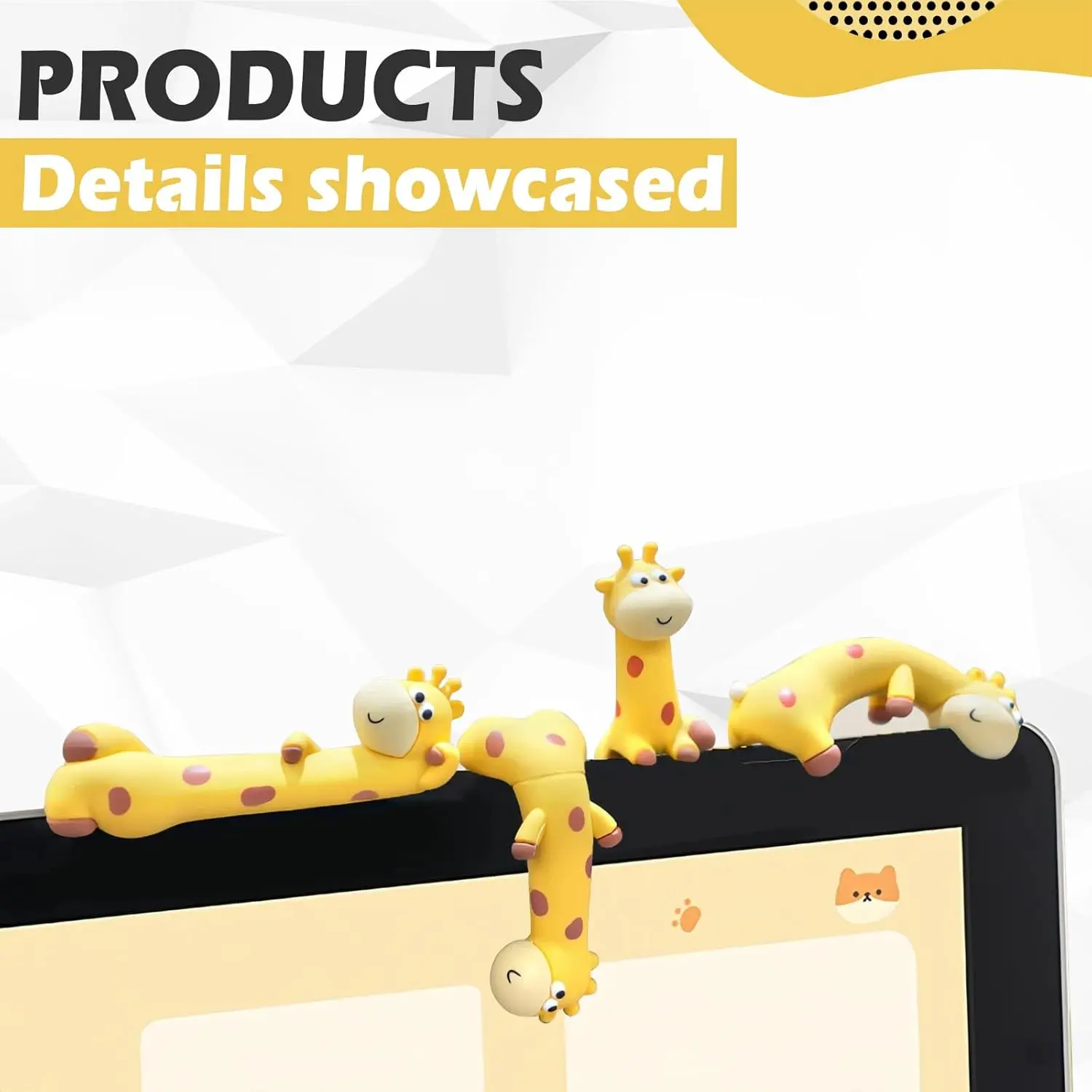 4-Piece Smooth Finish Resin Giraffe Collectible Figurine Set - Cute Lightweight Compact Decorative Fidget Toy, Durable Figurines & Miniatures for Office Desk Presentation Supplies Decor