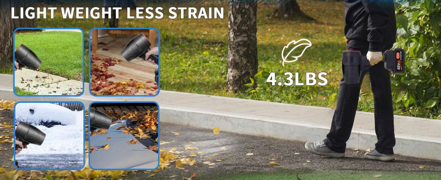 POWNYM Thrust Electric Turbo Jet Blower  Brushless Motor Handheld Air Duster Fan Home Dust Clean, Snow/Leaves Car Dryer, Garden Courtyard Outdoor Use Tool（Detachable lithium battery*1,Blower main unit*1,Charger*1）