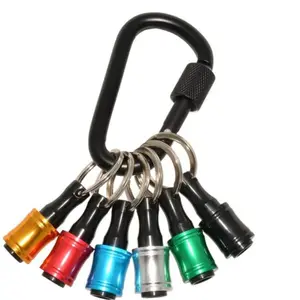 Colorful Keychain Connector Rod Set, 1/4 Hex Shank Drill Bit Storage, Versatile Mountaineering Buckle Accessories for Easy Organization, Keychain Accessory