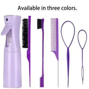 Six-Piece Cross-Border Best-Selling Dual-Head Eyebrow Brush Set, Steel Needle Tip Tail Comb Hair Remover Curling Brush Spray Bottle Beauty Tool Kit