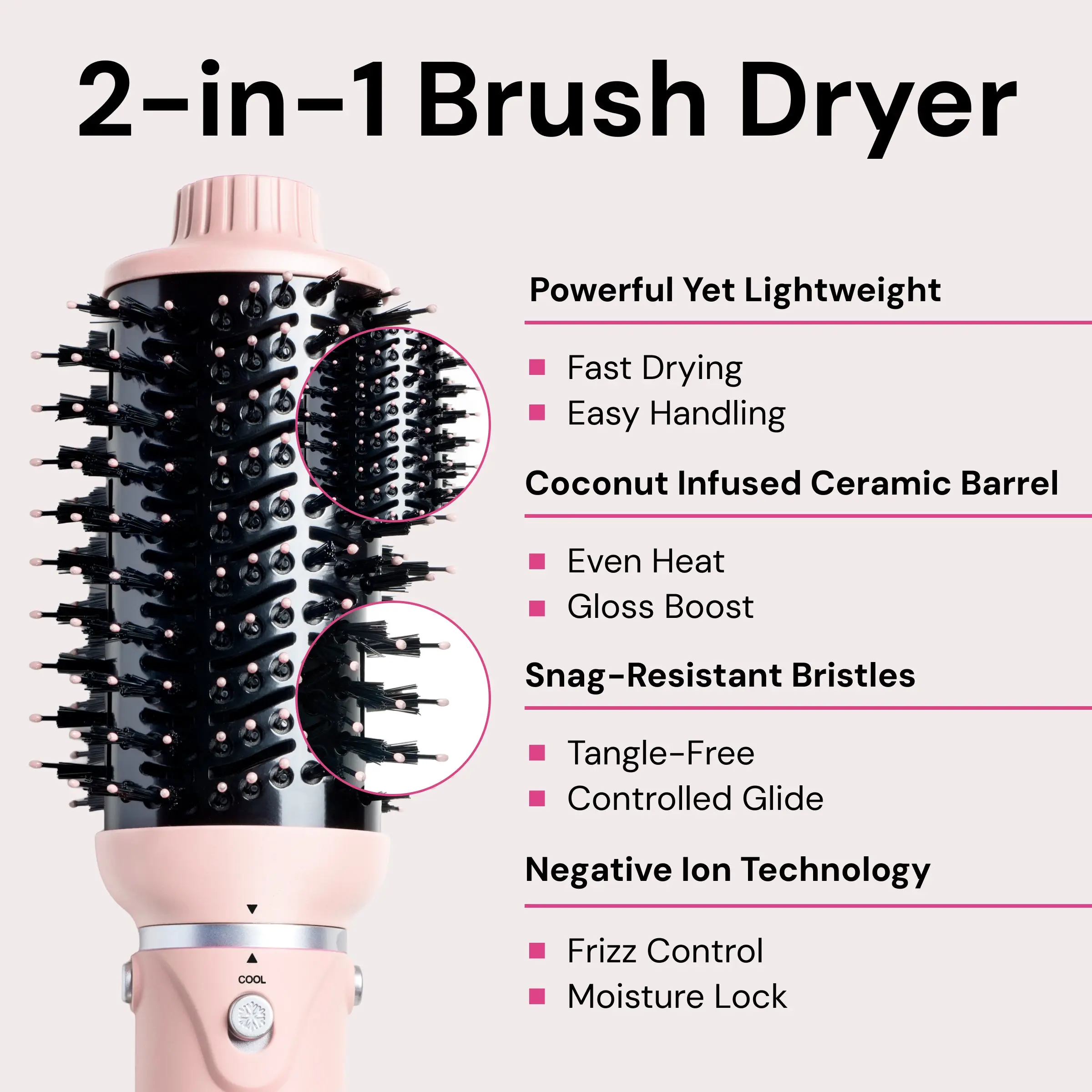 L'ANGE HAIR - VolumeBoost 60mm 2-in-1 Ceramic Volumizing Brush L'ANGE HAIR - VolumeBoost 60mm 2-in-1 Ceramic Volumizing Brush