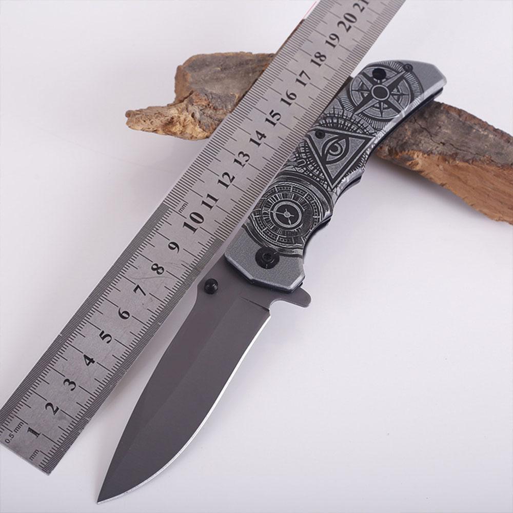 Unique All-Seeing Eye Engraved Folding Knife, EDC Gear for Camping, Bushcraft & Everyday Carry