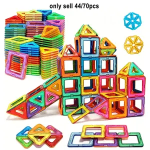 44/70pcs Magnetic Building Blocks DIY Toy Set, Creative Construction Toys for Kids, Perfect Birthday Gift, Unisex Magnetic Playset, Building Block Sets