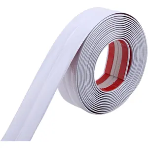 Multifunctional Wall Molding Trim & Corner Guards & Caulk Strip, Apply in Table Edge Door Frame Baseboard for Protection and Decoration, Shiny White, 16.4ft x 0.8in