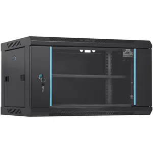 【FathersDayGift】VEVOR 6U Wall Mount Network Server Cabinet, 15.5'' Deep, Server Rack Cabinet Enclosure, 200 lbs Max. Ground-mounted Load Capacity, with Locking Glass Door Side Panels, for IT Equipment, A/V Devices