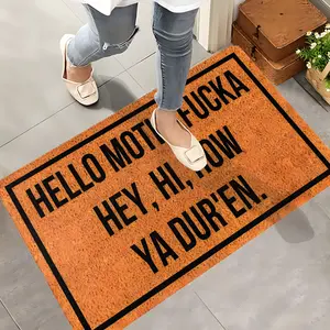 Doormat Hello Mothafucka, Hey, Hi, How Ya Dur'En Welcome Mats for Front Door Mat Non Slip Mats Indoor Decor Bathroom Mat Entrance Rug, 24 X 16 Inches, 6mm Thick
