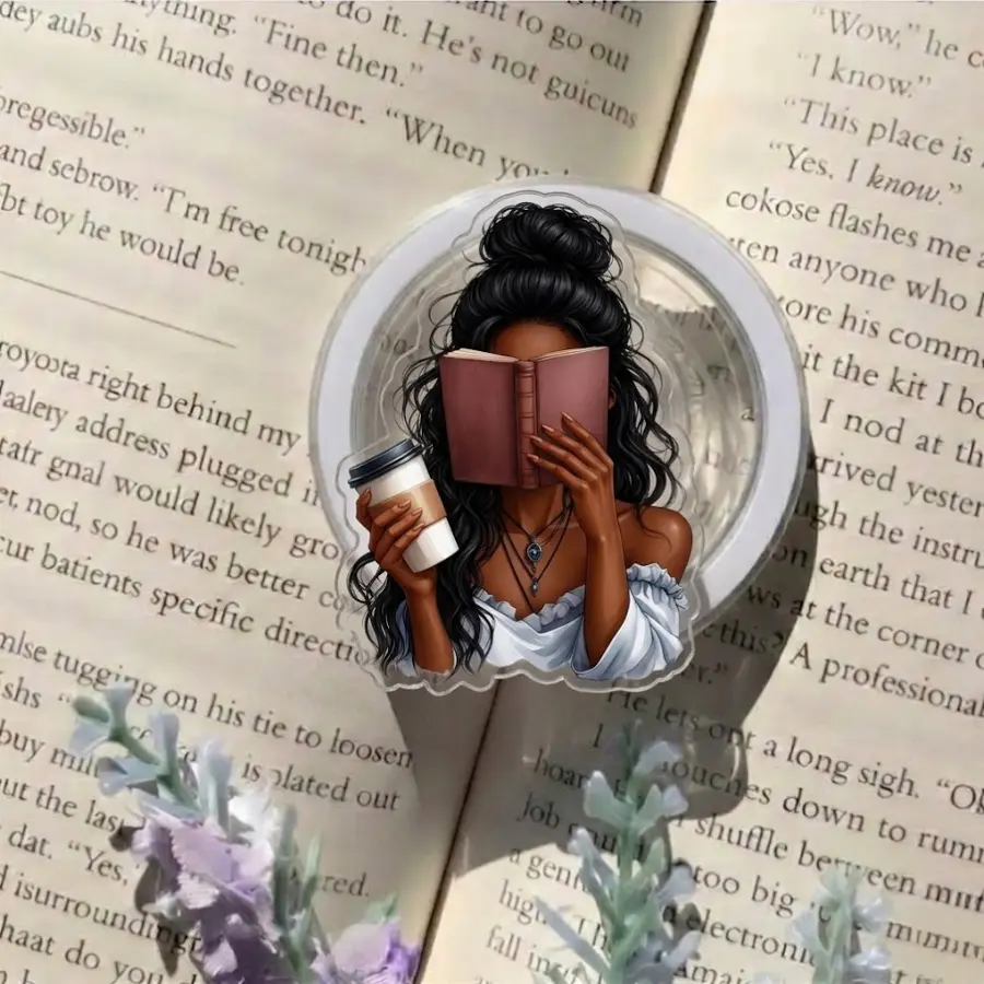 Book Lover Phone Grip – Black Girl Reading Book Aesthetic, Cute Melanin Reader Accessory For Everyday Style