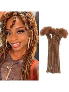 #30 Auburn Brown Loc Dreadlock Extensions Human Hair Locs Extensions for Men Women Kids 0.6 cm 10 Strands Real Human Hair Locs Handmade Permanent Locs
