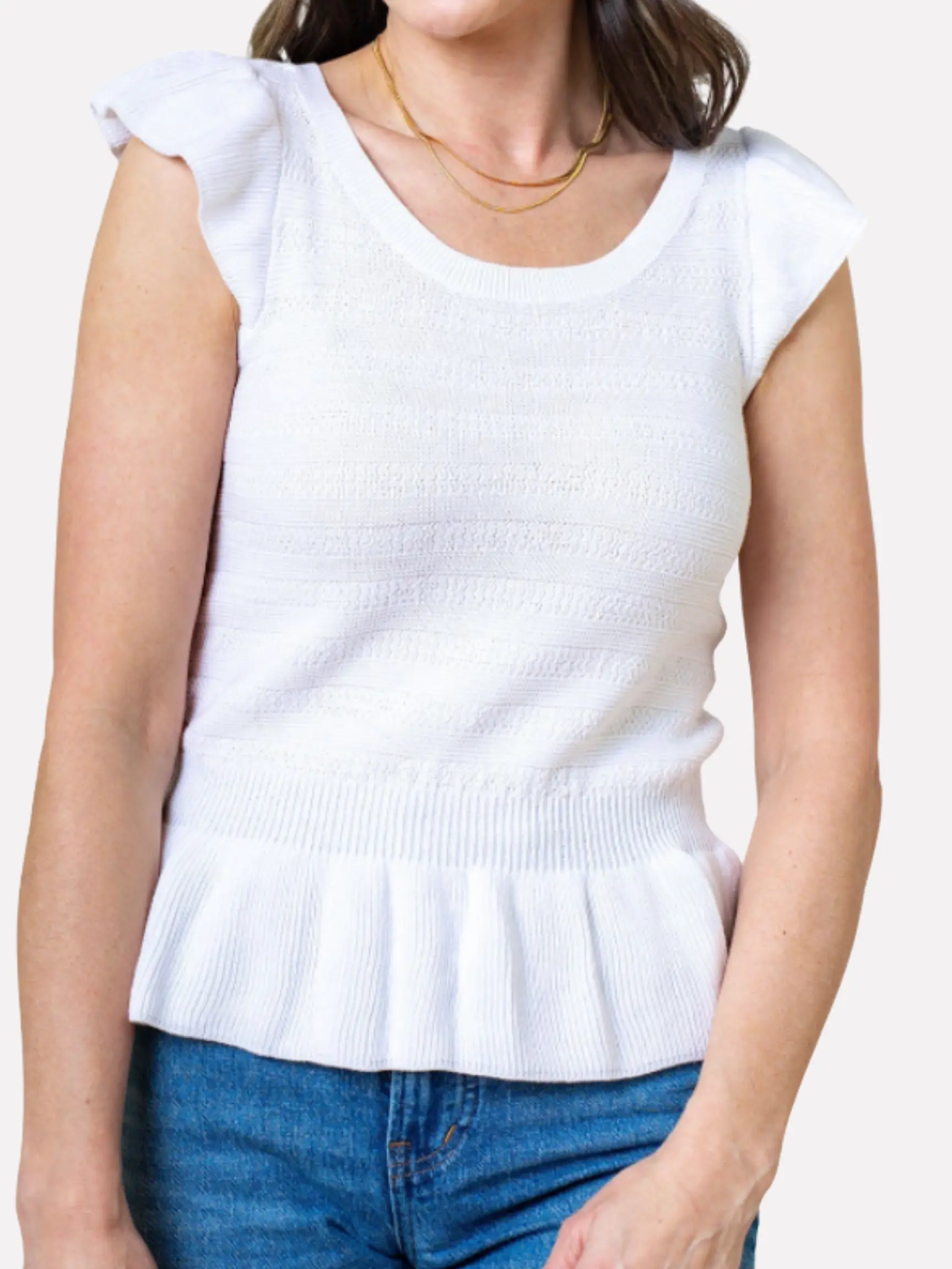 ORGANIC PEPLUM SWEATER TOP
