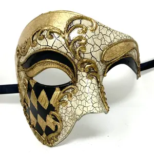 Half Face Men Phantom of The Opera Masquerade Party Mask for Halloween Mardi Gras Masks