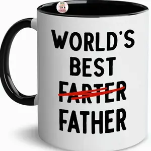 World's Father Mug, Humorous Daddy Coffee Cup, Dad Joke Mug, Gift for Husband, For Men, For Dad.