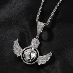 Hip Hop Style, Spinning Necklace Pendant, 2 Piece Set, Single Pendant + Necklace, Daily Match Anniversary Gift for Girlfriend/Boyfriend