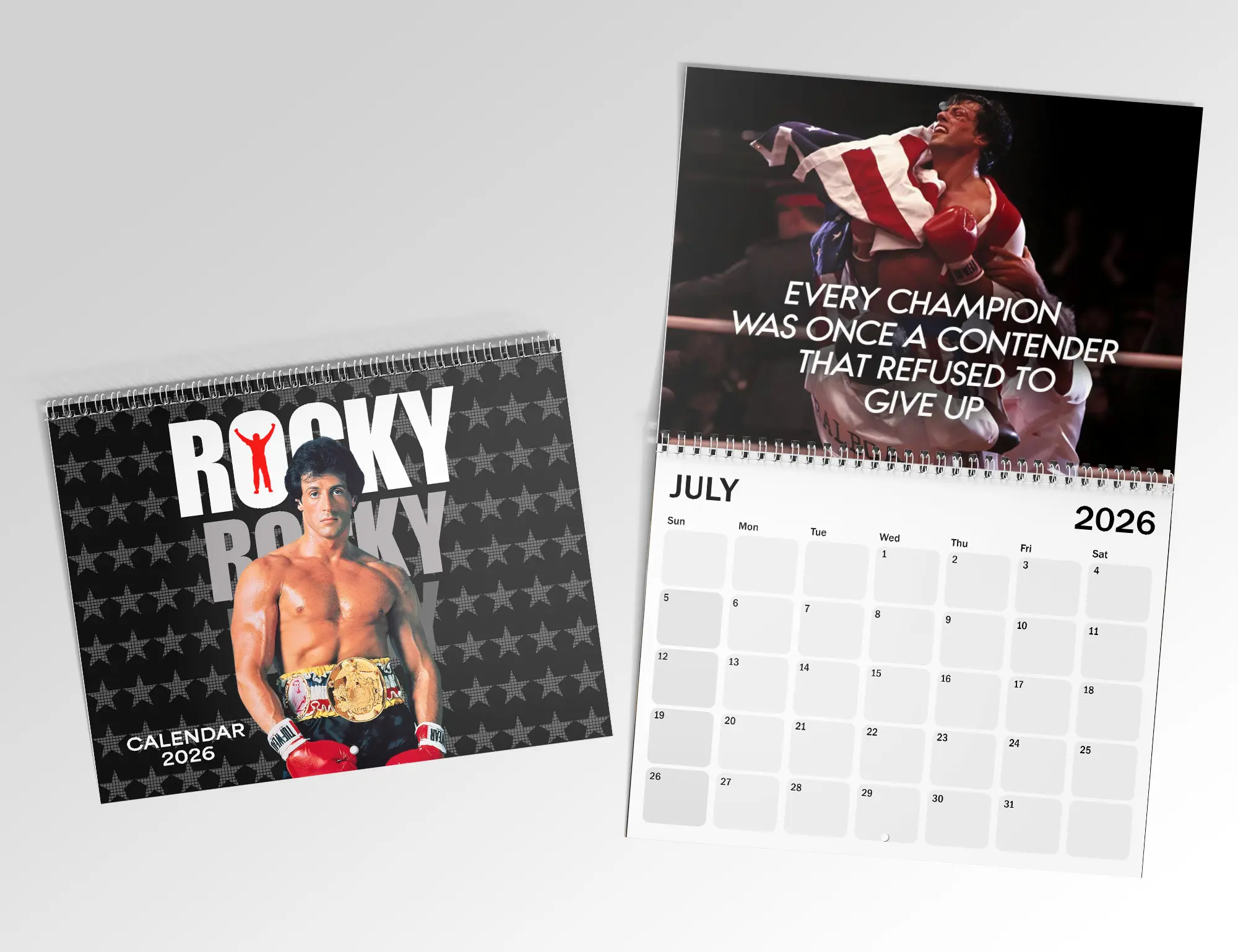 Rocky Balboa Movie 2026/2027 Wall Calendar | Rocky Motivational Quote Planner | Boxing Inspiration Decor for Home Office | Gift Ideas for Him