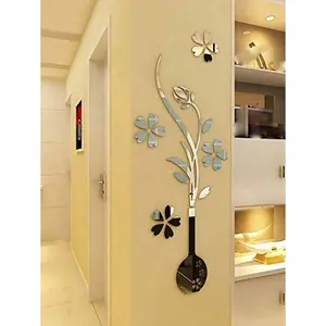 Creative Acrylic 3D Wall Sticker Flower Vase Design For Living Room Sofa TV Background Wall Decoration, Stickers, Wall Decal, Vinly Decal For Home Decorations, Spring Decoration Items Refesh Your Home, Rama Decoration Stickers Gifts Birthday Graduation