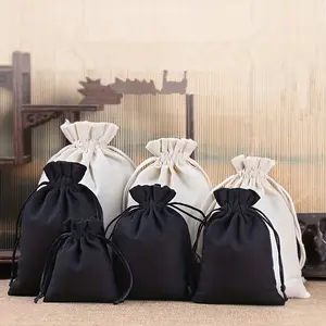7pcs Canvas Drawstring Pocket, Linen Drawstring Storage Bag, Jewelry Gift Packaging Storage Bag, Small Toy Cloth Bag, Practical Drawstring Bundle Mouth Bag, Organizer Supplies, Valentine's Day Wedding Decor