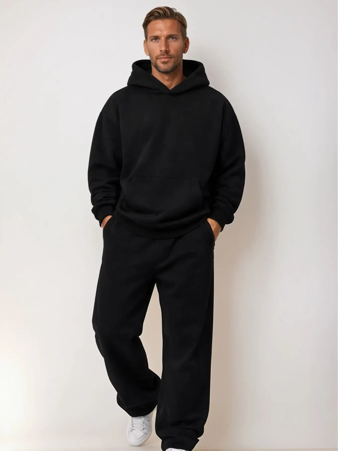 Salt & Vine Oversized Hoodie Set - Black 100% Cotton / Unisex Fit