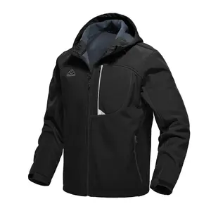 Men's Hooded Softshell Jacket Waterproof Windproof Ski Hiking Outerwear Fleece Lined Winter Coat