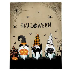 Super Soft Flannel Fleece Throw Blankets Halloween Bats Black Cat Blanket  for Couch Bed Sofa 50x80inch