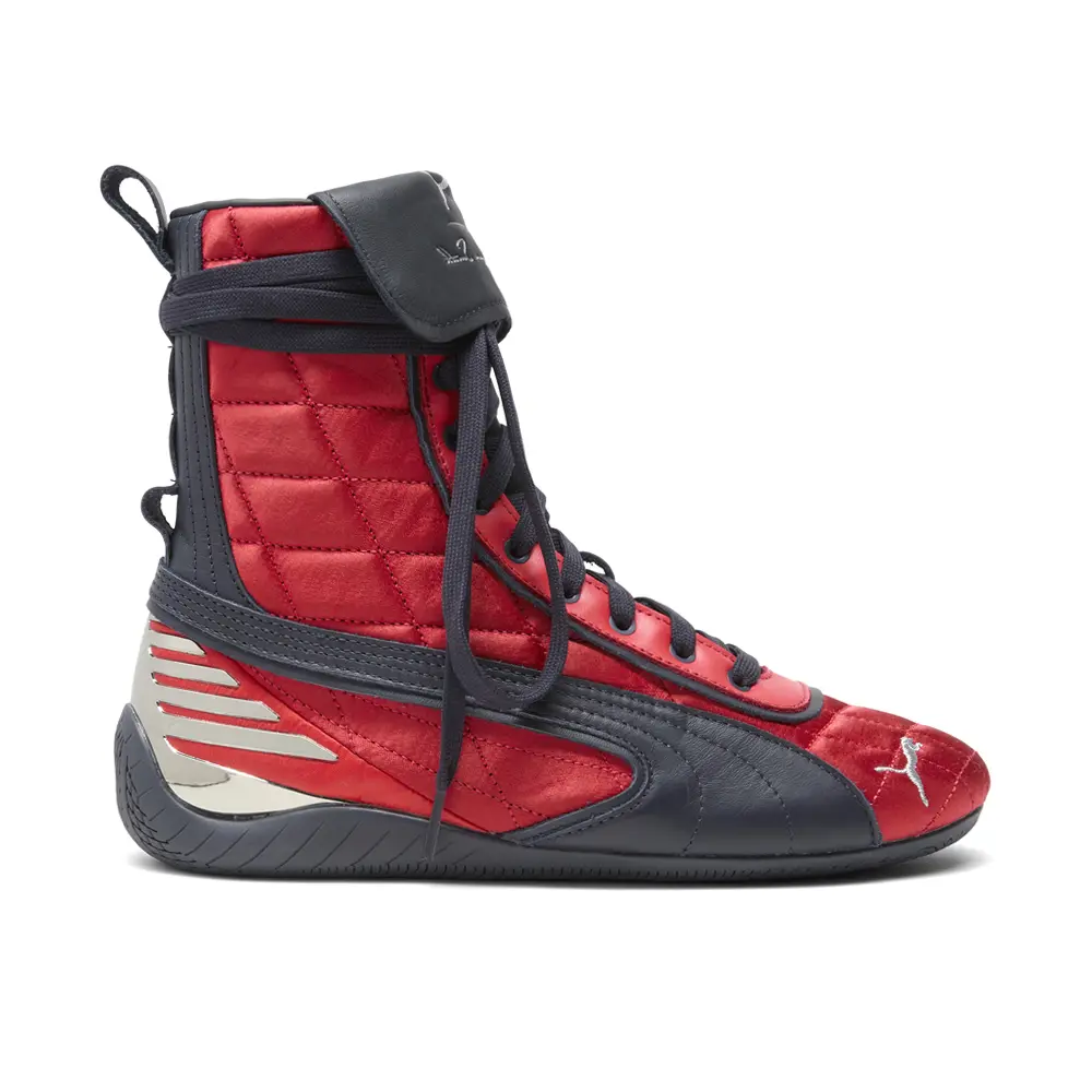 PUMA Womens X Laquan Smith Speedcat Mid Lace Up Sneakers Shoes Casual - Red