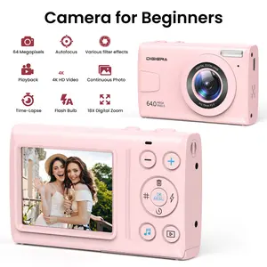 Digiera Compact Digital Camera,  Includes 64GB Card & Extra Batteries,Self Timer, Anti-Shake, 16X Digital Zoom– Pocket-Friendly Beginner Camera with Creative Modes