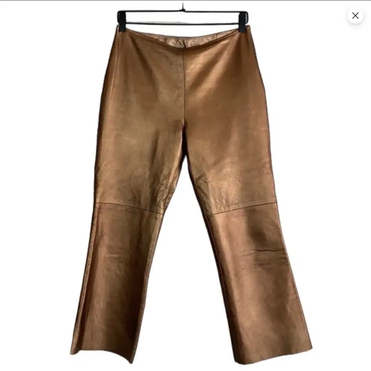 Vintage Victoire bronze metallic leather pants