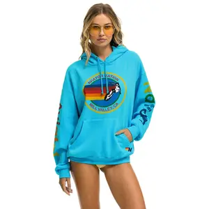 AVIATOR NATION MILL VALLEY RELAXED PULLOVER HOODIE - NEON BLUE