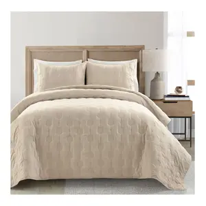 Lush Decor Hexagon Embroidered Quilt Set-King/Cal King