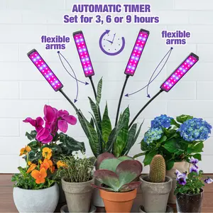 Bionic Grow Light - 2, 3 and 4-Head Adjustable Full Spectrum LED Grow Lamps with Timer Bionic Grow Light - 2, 3 and 4-Head Adjustable Full Spectrum LED Grow Lamps with Timer