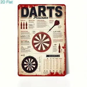 Aluminum Vintage Dart Scoreboard Sign Rustic Pub Bar Wall Decor 20x30cm Man Cave Game Room Sports Gift Darts Accessories