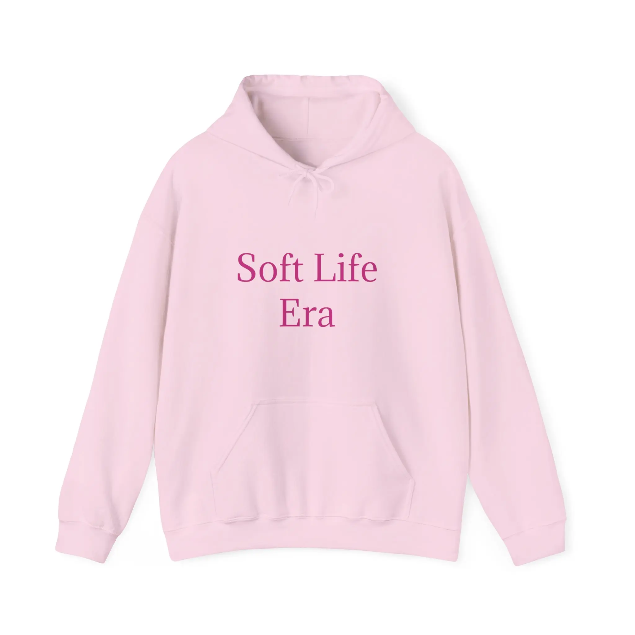 The Soft Life Era Pink Hoodie - Cozy Pink Pastel Sweatshirt, Comfortable Hooded Jumper, Warm Unisex Hoodie, Trendy Soft Pink