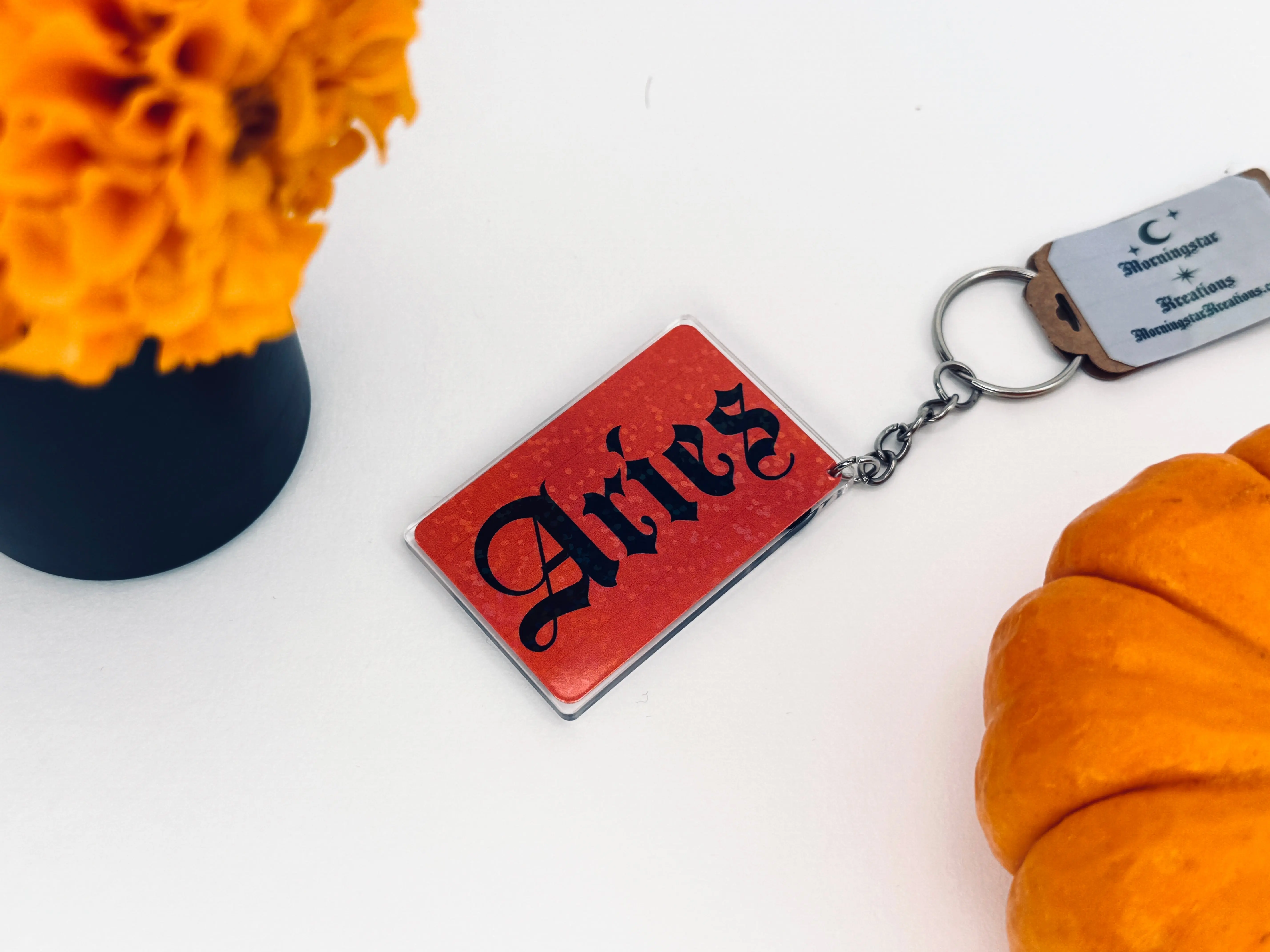 The Zodiacs Holographic Acrylic Keychain - Waterproof Vinyl Keychain for Zodiac Astrological Lovers