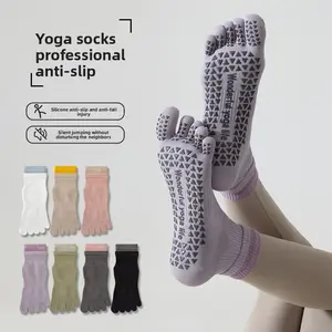 Five-finger yoga socks non-slip professional women's Pilates indoor sports fitness dancing beginner split-toe socks