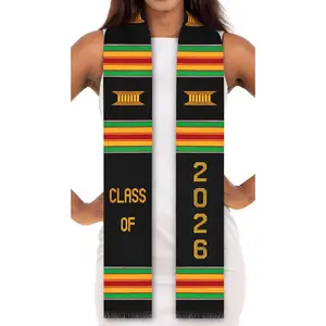 Class of 2026 Authentic Handwoven Kente Cloth Graduation Stole (with Vertical Year)