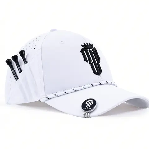 NJF Golf CourseReady Golf Hat for Men – UPF 50+ Breathable Performance Cap with Patent Pending Tee Holder & Magnetic Ball Marker Outdoor Sports Cap Outdoor Headwear Outdoor Headwear Fitted Caps