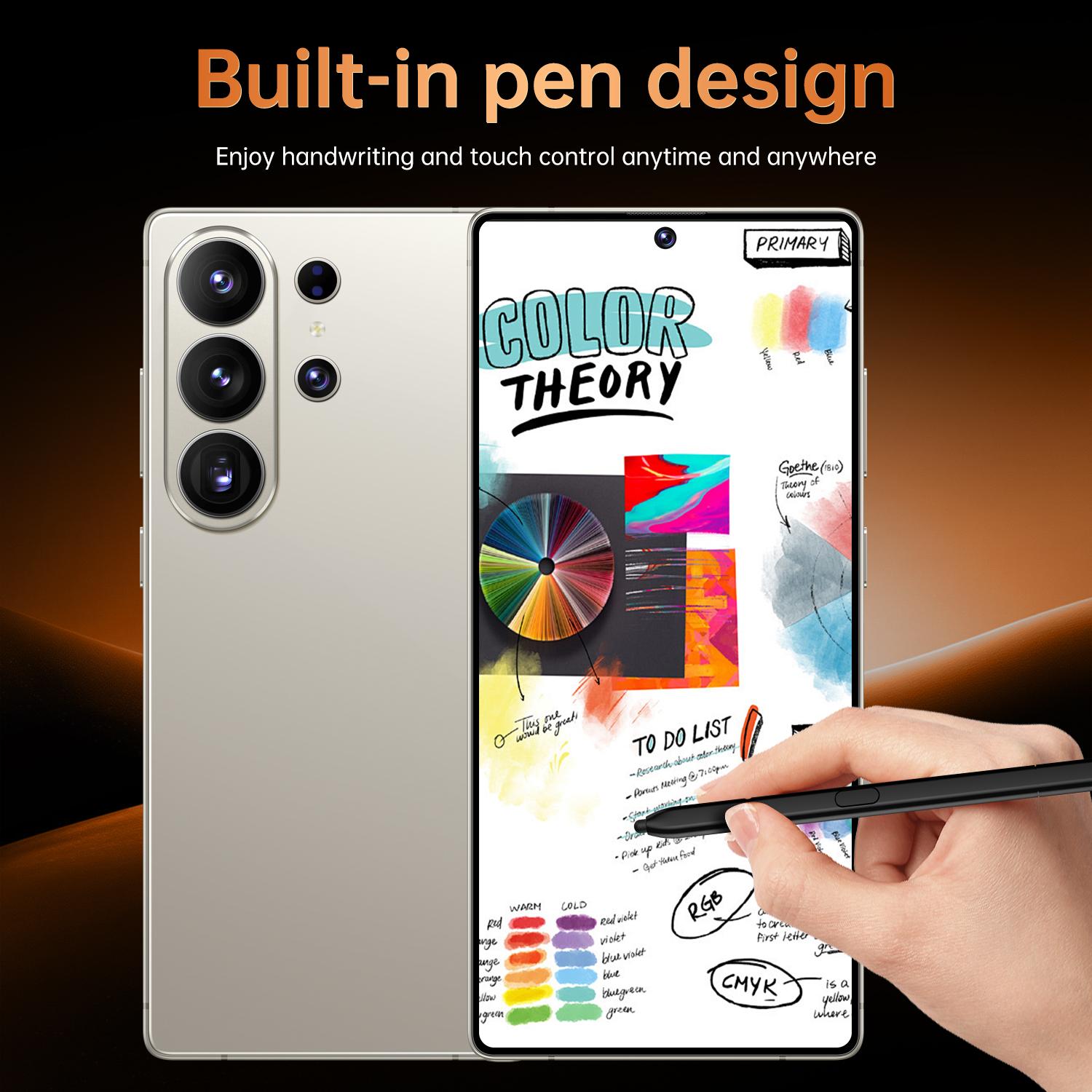 2026 Latest S26 Ultra 5G Android 15 Phone, 12GB+512GB, 6.99" HD Display, 78MP+108MP Dual Cam, 8000mAh, Face ID, Built-in Pen, Case & Screen Protector