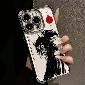 Japanese Vagabond Samurai Plating Case For iPhone 16 15 14 13 12 11 Pro Max X XR XSMax Plus Anti-Fall Airabag Back Cover Cellphone Smartphone Protection Screen Protector Protective Shockproof Casing Ddw-247Du241111701