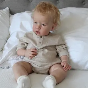 GUESSBELLY 55cm Baby Reborn Cloth Body Doll Toy with Realistic 3D-painting Skin, 22Inch Soft Vinyl Toddler Boy Lovely Birthday Gift for Girl