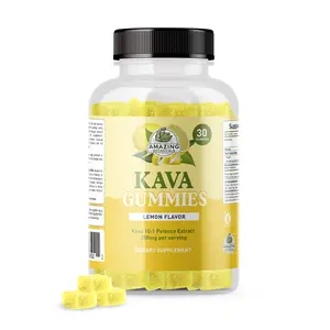 Amazing Botanicals Kava Gummies 250mg - Zesty Lemon Flavor Gummy Form - Relaxing Aid for Relaxation & Nighttime Support - Vegan, NON-GMO, Gluten-Free Natural Dietary Supplement Fitness Edible