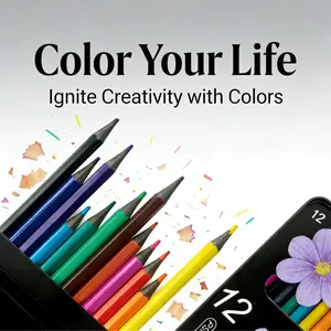 12 Color Wooden Pencil Set, Perfect for Family & Friends, Ideal for Adult Coloring Books, Drawing Enthusiasts, Sketching, Outdoor Use