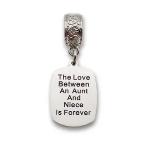 "Aunt Niece Infinite Love" Quote Clip-on Charm