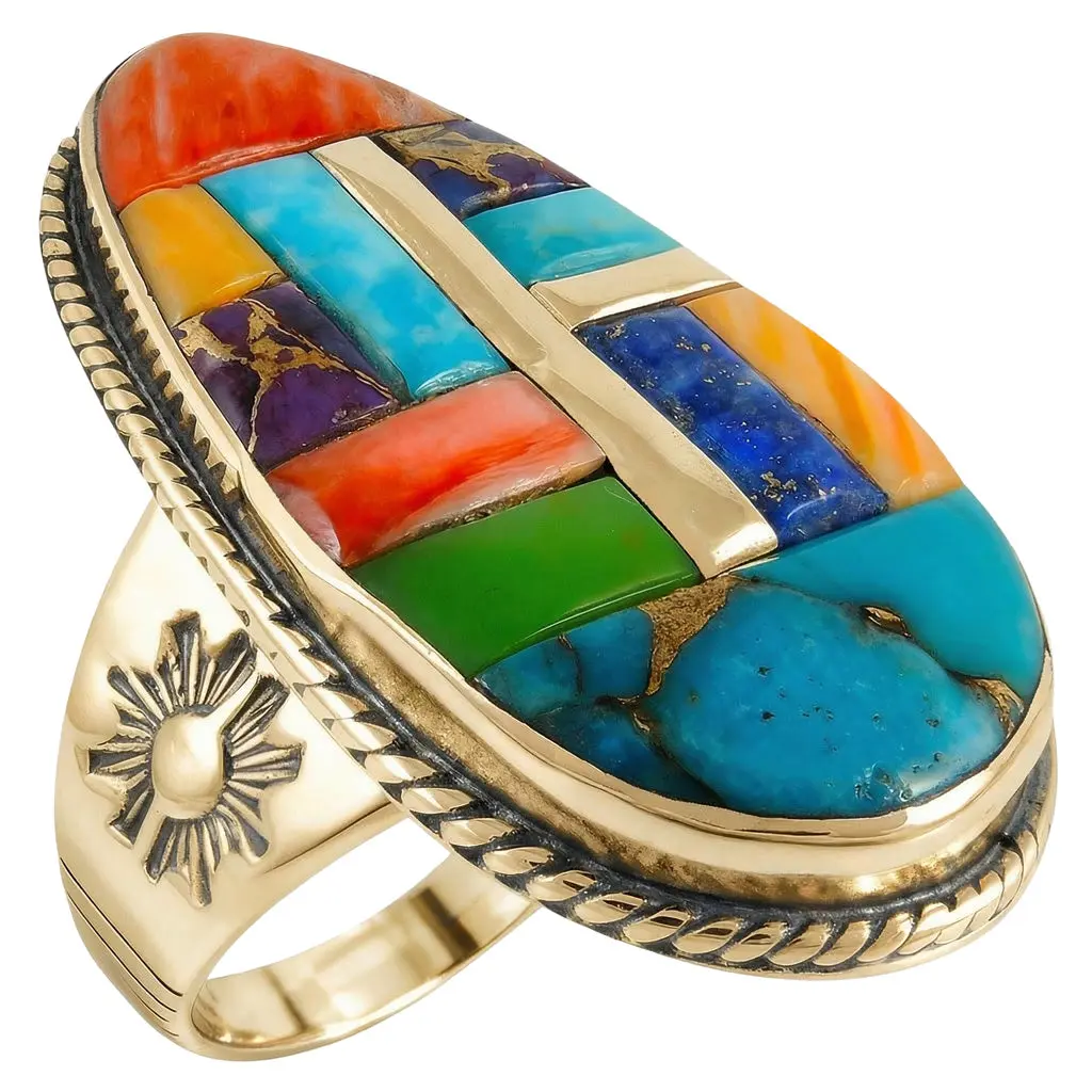 Multi Gemstone Ring GoldCopper™ R2230-GB-C51
