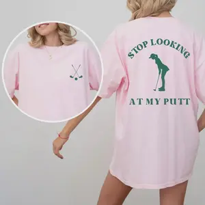 Custom Women's Stop Looking At My Putt Golf shirt, Funny Golf shirt, Cute Golf shirt, Golf shirt Gift for Golfer, Golf Shirt