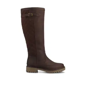 ZEMMIE QUILTED BOOTS IN WIDE CALF - Vintage Chocolate