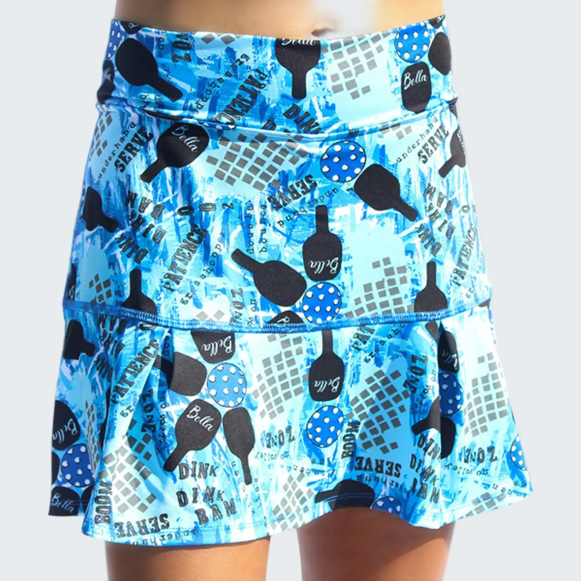 Women's Elegant Drop Pleat Skort with Graffiti Print - Lightweight Pickleball Active Skirt with Attached Compression Shorts & Deep Ball Pockets, Sporty Chic