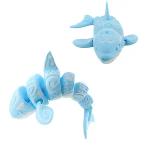 3D Printed Shark & Whale Design Toy, Flexible Joints Stress Relief Fidget Toy, Creative Desktop Decoration, Collection Toy for Teens & Adults